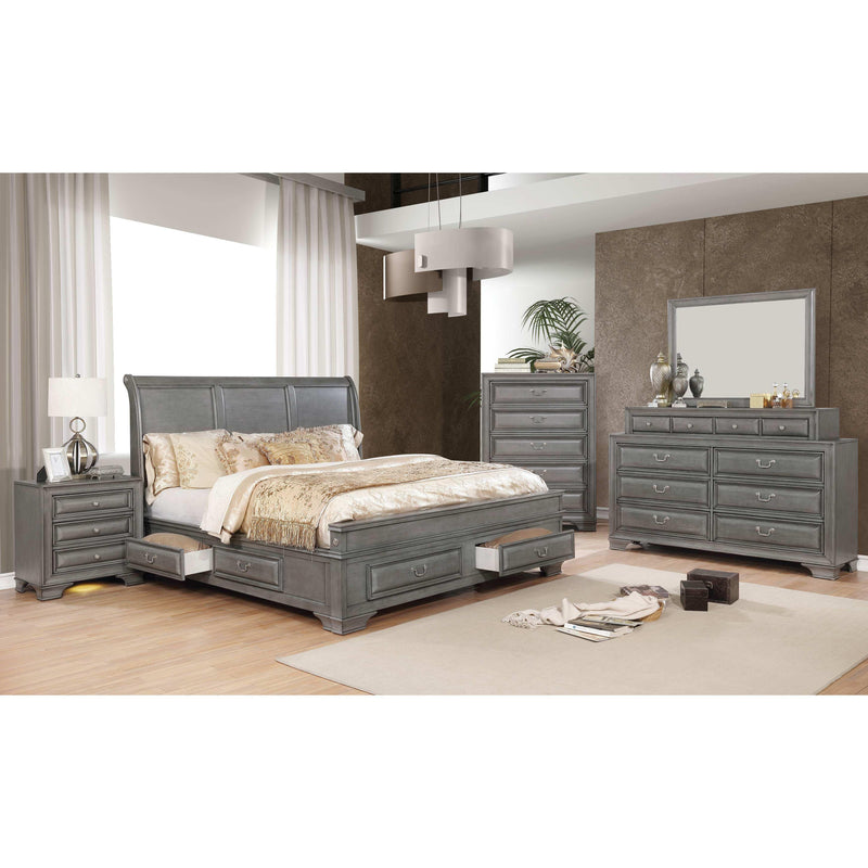 Furniture of America Brandt King Sleigh Bed with Storage CM7302GY-EK-BED IMAGE 5