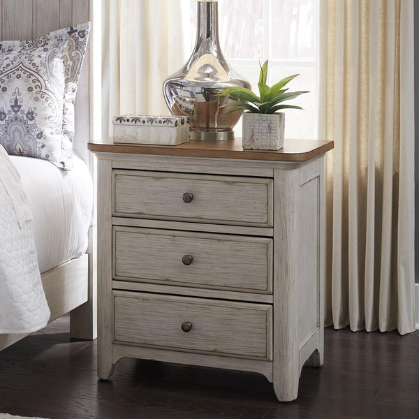 Liberty Furniture Industries Inc. Farmhouse Reimagined 3-Drawer Nightstand 652-BR61 IMAGE 1