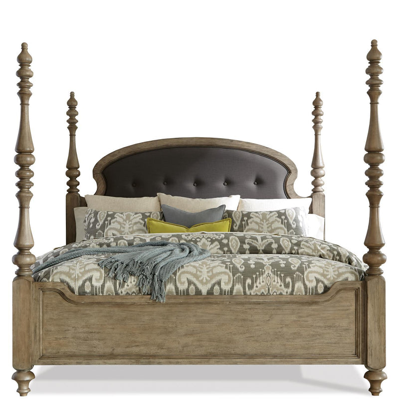 Riverside Furniture Corinne Queen Upholstered Poster Bed 21574/21575/21572 IMAGE 1