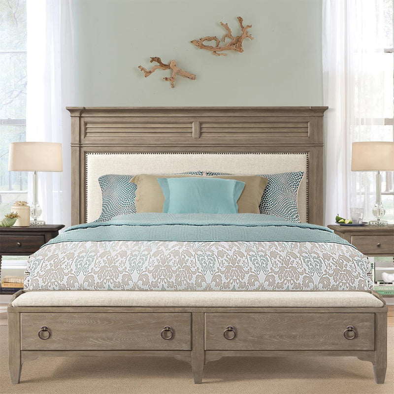 Riverside Furniture Myra Queen Upholstered Platform Bed with Storage 59474/59475/59473 IMAGE 2