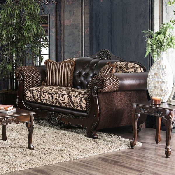 Furniture of America Quirino Stationary Leatherette Loveseat SM6416-LV IMAGE 1