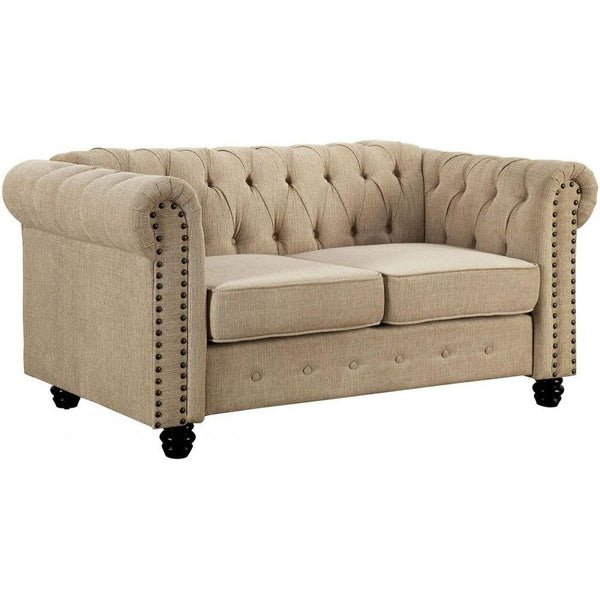 Furniture of America Winifred Stationary Fabric Loveseat CM6342IV-LV-PK IMAGE 1