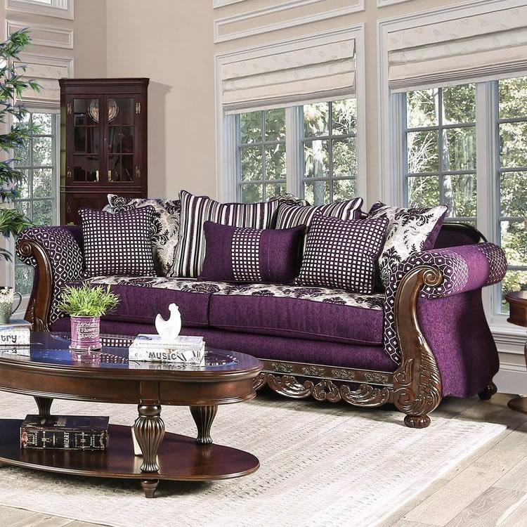 Furniture of America Emilia Stationary Fabric Sofa SM6419-SF IMAGE 1