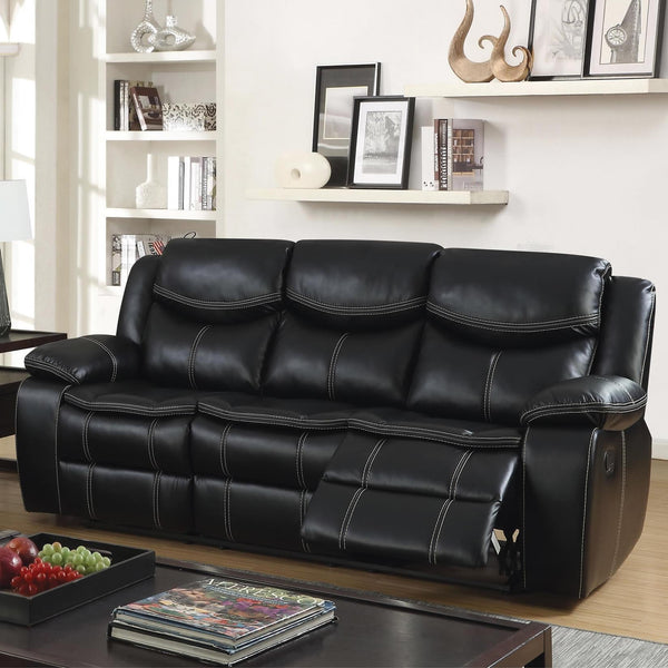 Furniture of America Pollux Reclining Leatherette Sofa CM6981-SF IMAGE 1
