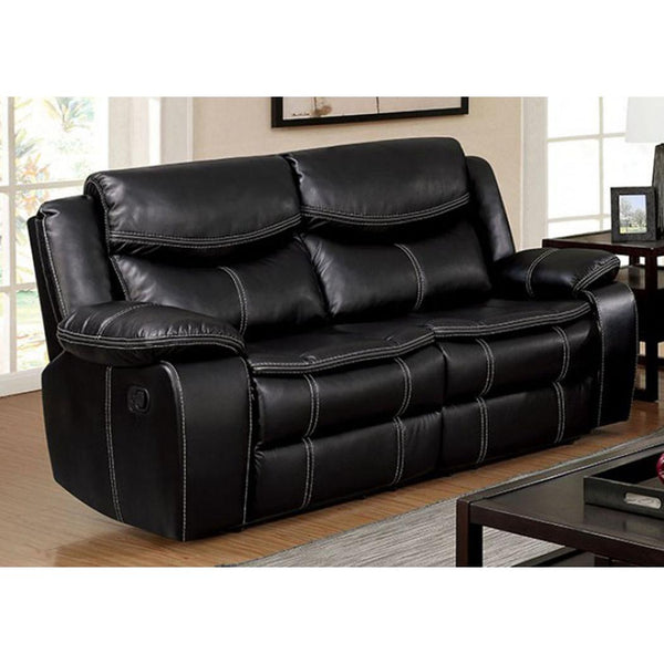 Furniture of America Pollux Reclining Leatherette Loveseat CM6981-LV IMAGE 1