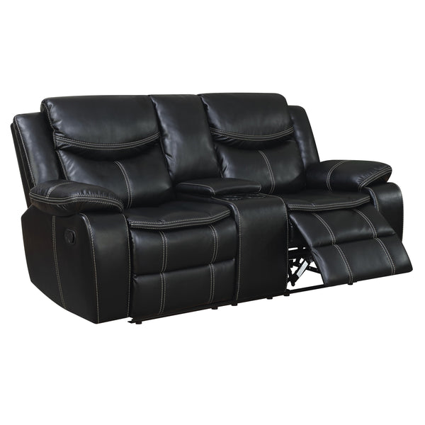 Furniture of America Pollux Reclining Leatherette Loveseat CM6981-LV-CT IMAGE 1