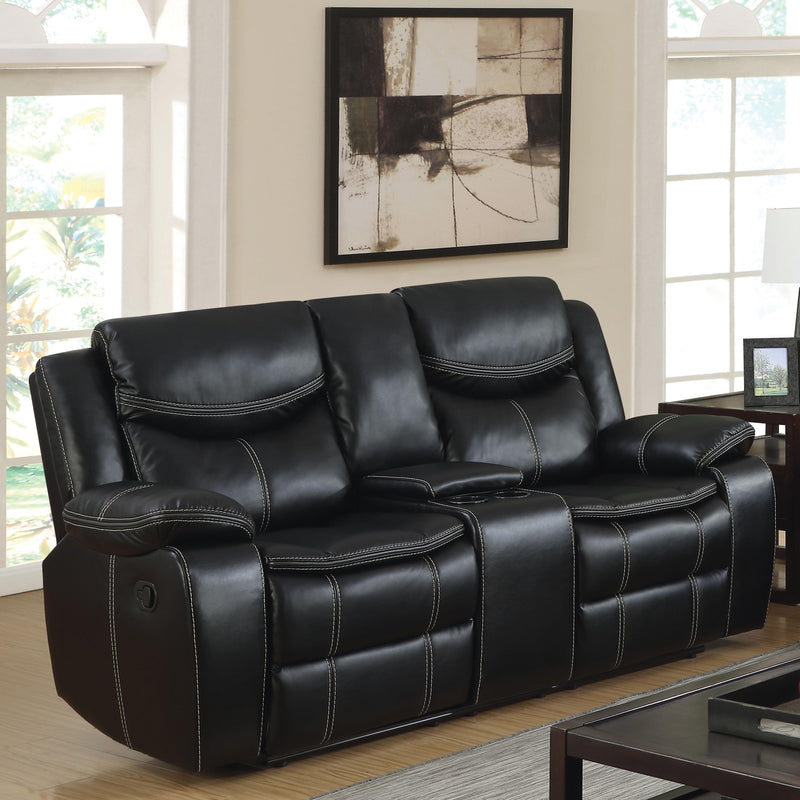 Furniture of America Pollux Reclining Leatherette Loveseat CM6981-LV-CT IMAGE 2
