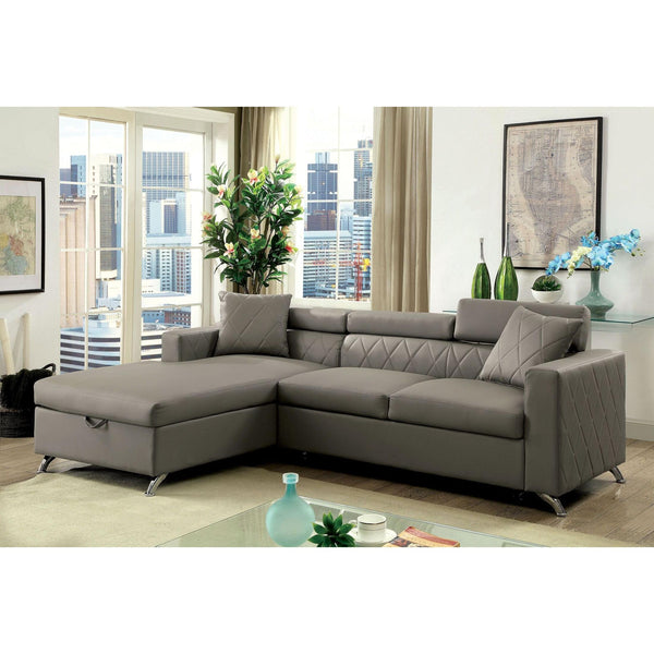 Furniture of America Dayna Leather Look Sleeper Loveseat CM6292-SECTIONAL IMAGE 1