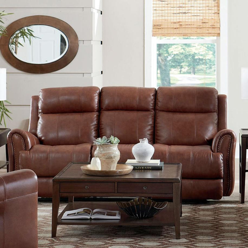 Bassett Marquee Power Reclining Leather Sofa 3707-P62U IMAGE 1