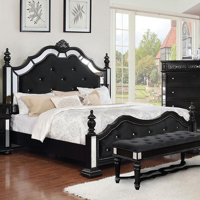 Furniture of America Azha Queen Poster Bed CM7194BK-Q-BED IMAGE 1
