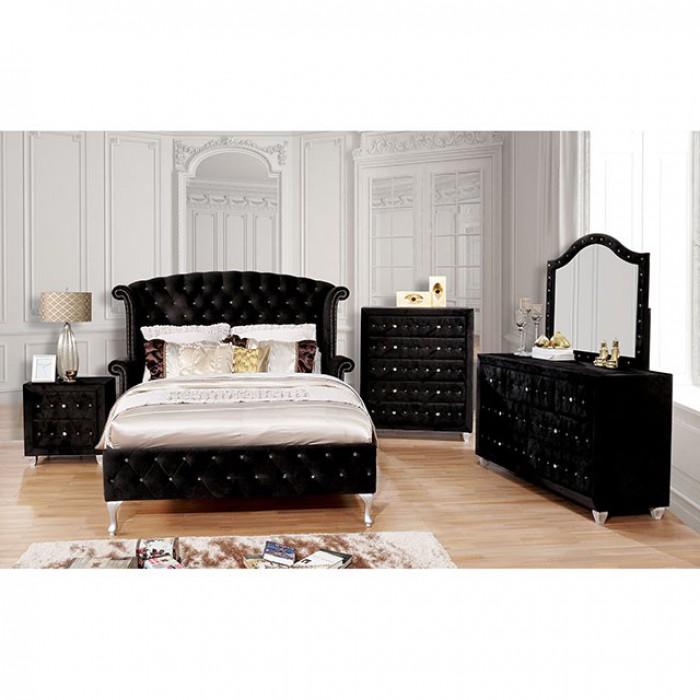 Furniture of America Alzire California King Upholstered Bed CM7150BK-CK-BED IMAGE 2
