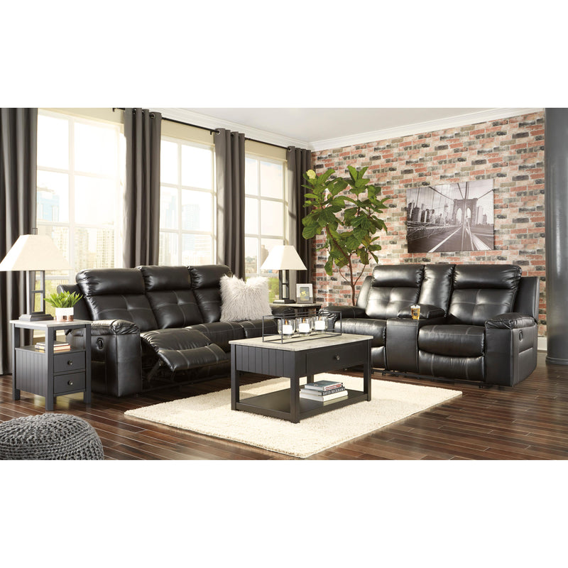 Signature Design by Ashley Kempten Reclining Leather Look Loveseat 8210594 IMAGE 14