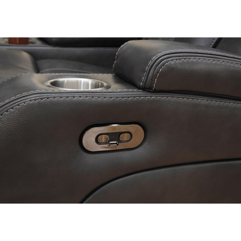 Signature Design by Ashley Turbulance Power Reclining Leather Look Sofa 8500115 IMAGE 7
