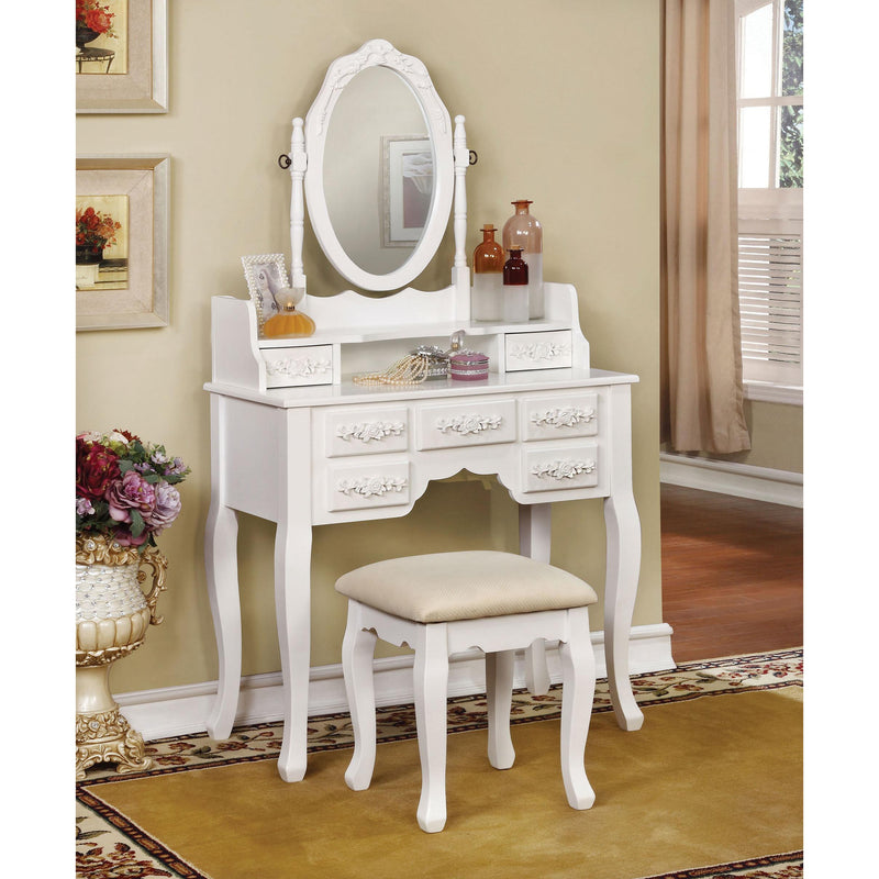 Furniture of America Harriet 7-Drawer Vanity Set CM-DK6845WH IMAGE 5