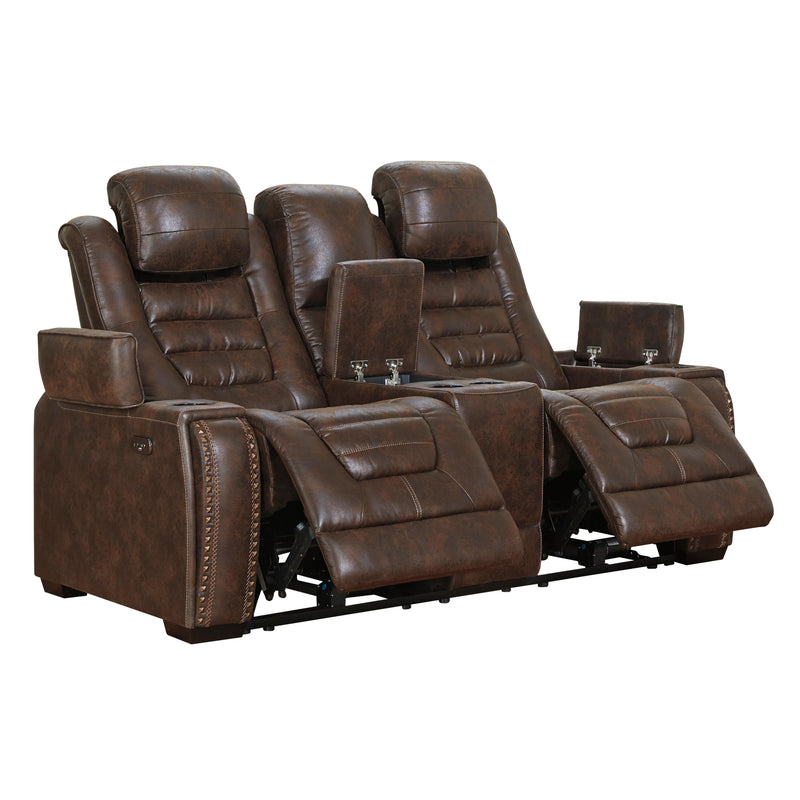 Signature Design by Ashley Game Zone Power Reclining Leather Look Loveseat 3850118 IMAGE 2