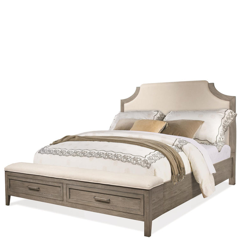 Riverside Furniture Vogue Queen Upholstered Panel Bed with Storage 46170/46172/46173 IMAGE 2