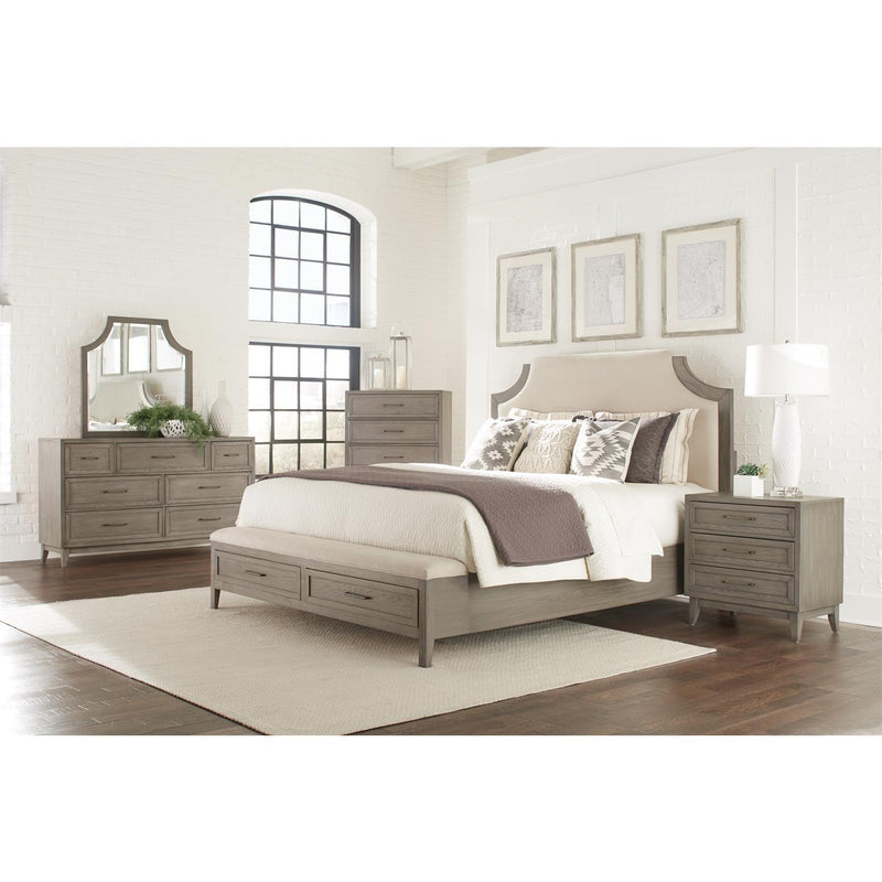 Riverside Furniture Vogue Queen Upholstered Panel Bed with Storage 46170/46172/46173 IMAGE 4