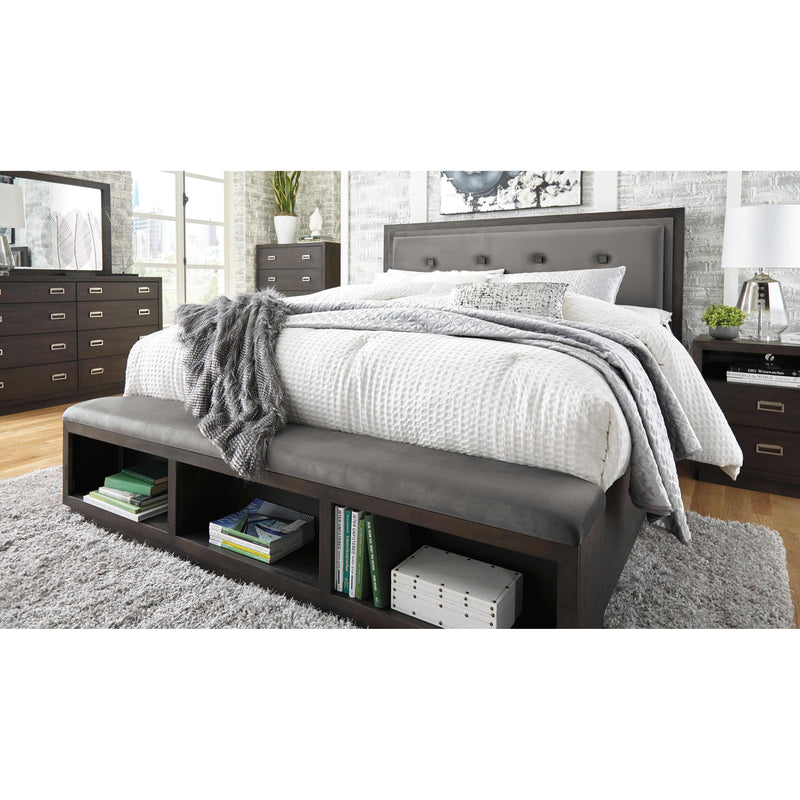 Signature Design by Ashley Hyndell Queen Upholstered Panel Bed with Storage B731-57/B731-54S IMAGE 6