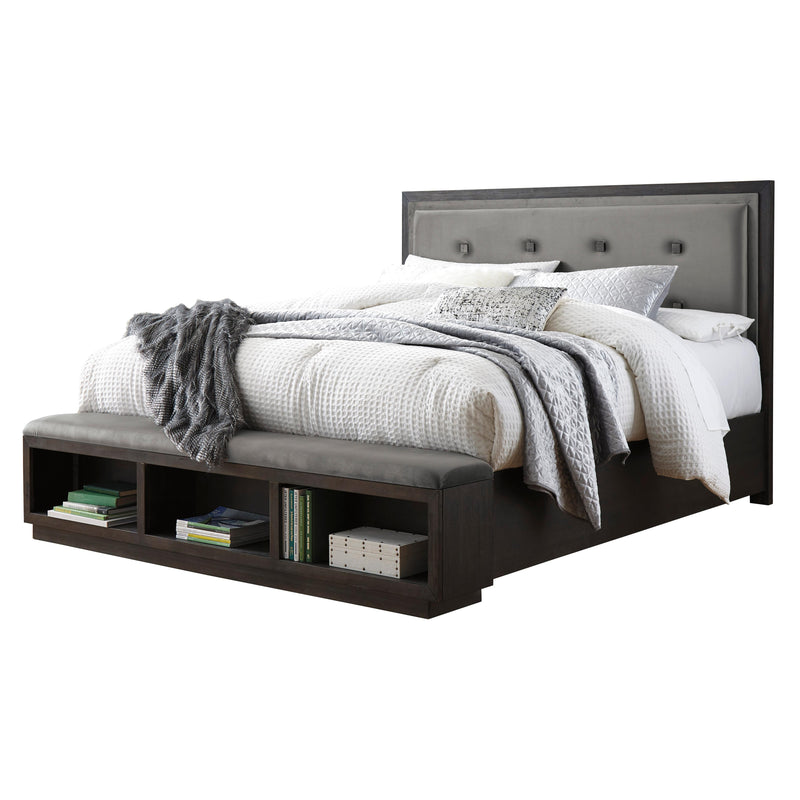 Signature Design by Ashley Hyndell King Upholstered Panel Bed with Storage B731-58/B731-56S IMAGE 1