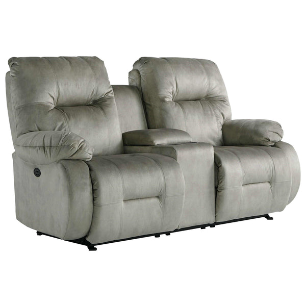Best Home Furnishings Brinley Reclining Fabric Loveseat Brinley L700CA4 Space Saver Loveseat with Console IMAGE 1
