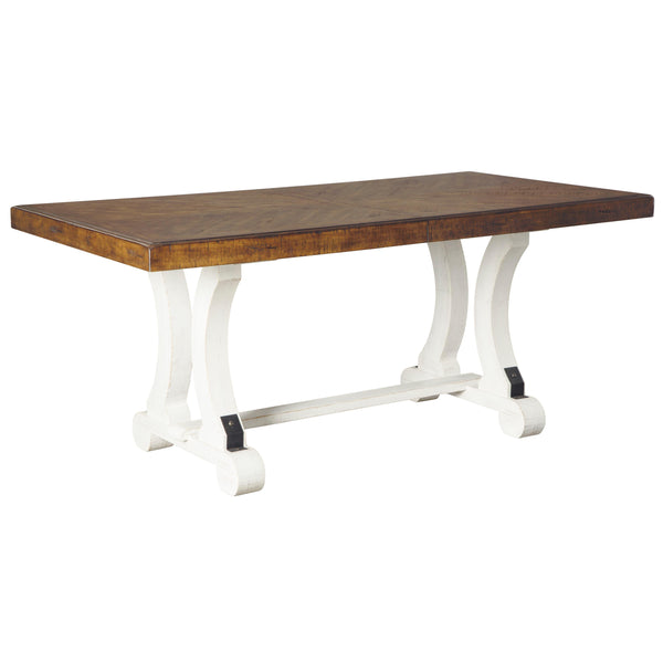 Signature Design by Ashley Valebeck Dining Table with Trestle Base D546-35 IMAGE 1