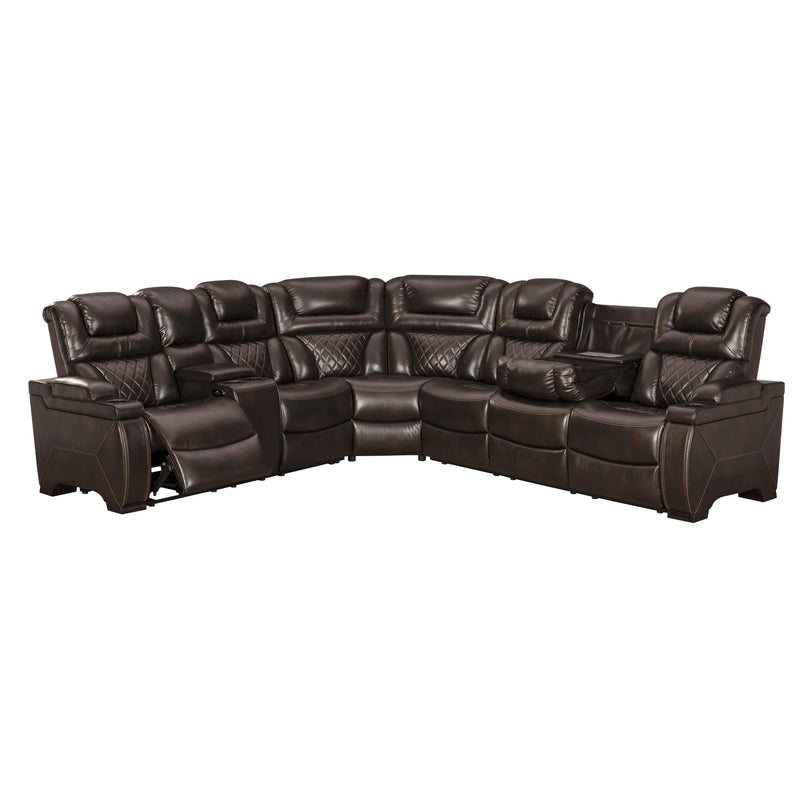 Signature Design by Ashley Warnerton Power Reclining Leather Look 3 pc Sectional 7540737/7540777/7540708 IMAGE 2