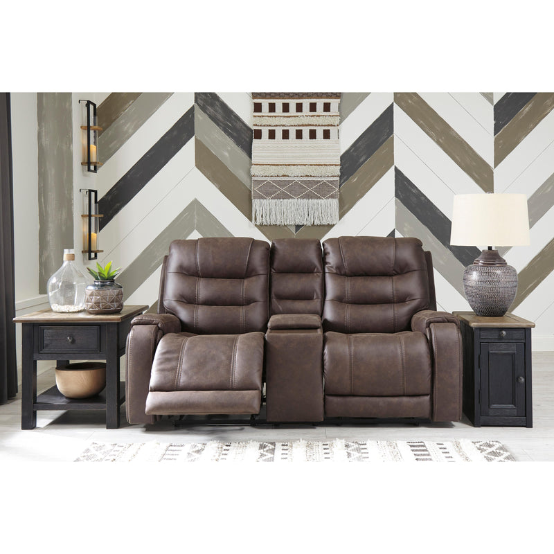 Signature Design by Ashley Yacolt Power Reclining Leather Look Loveseat 8200218 IMAGE 7