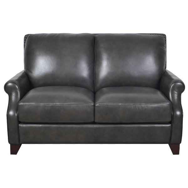 Bassett Greyson Stationary Leather Loveseat 3971-42G IMAGE 1