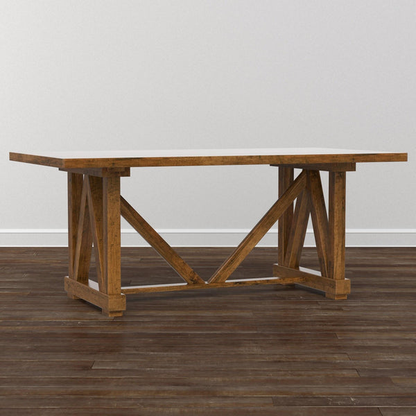 Bassett Bench Made Dining Table with Trestle Base Bench Made 4015-7242 Maple 72" Rectangular Table - Brown IMAGE 1