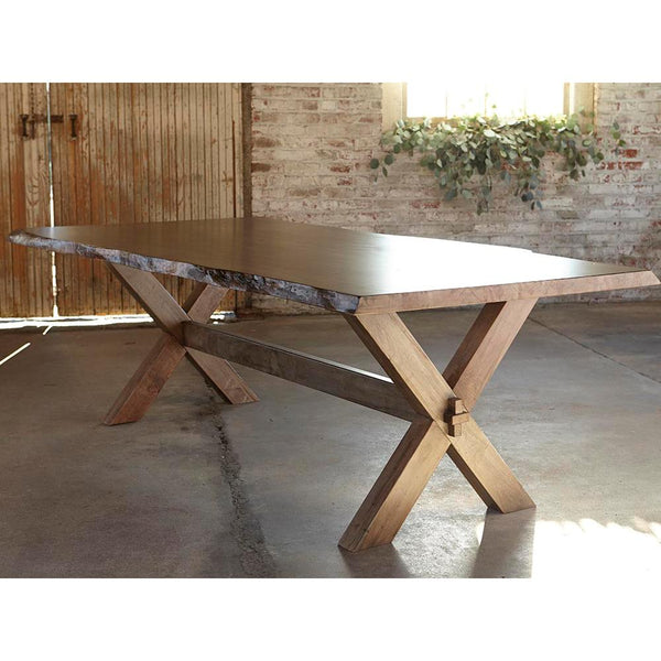 Bassett Bench Made Dining Table with Trestle Base Bench Made 4015-9042LE Maple 90" Rectangular Table - Brown IMAGE 1