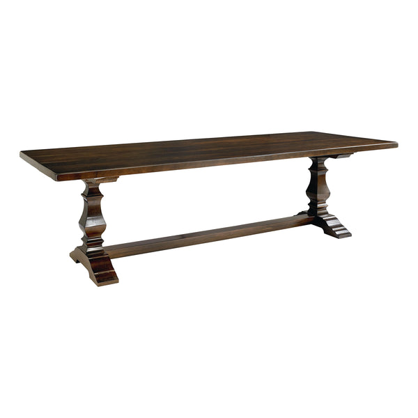 Bassett Bench Made Dining Table with Trestle Base Bench Made 4015-0842 Maple 108" Rectangular Table - Aged Bridle IMAGE 1