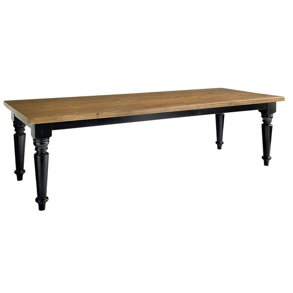 Bassett Bench Made Dining Table Bench Made 4015-4208 Maple 108" Farmhouse Table - Aged Saddle/Black IMAGE 1