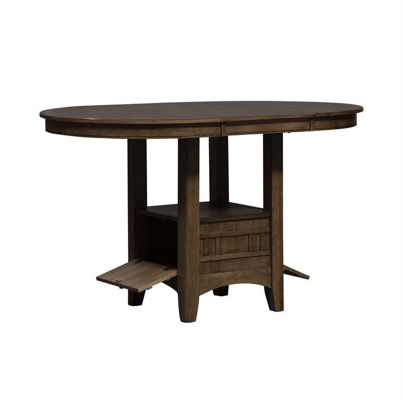 Liberty Furniture Industries Inc. Oval Santa Rosa II Counter Height Dining Table with Pedestal Base 227-CD-PUB IMAGE 4