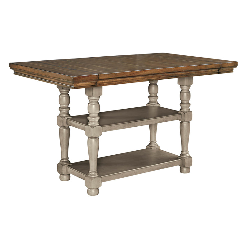 Signature Design by Ashley Lettner Counter Height Dining Table with Pedestal Base D733-32 IMAGE 2
