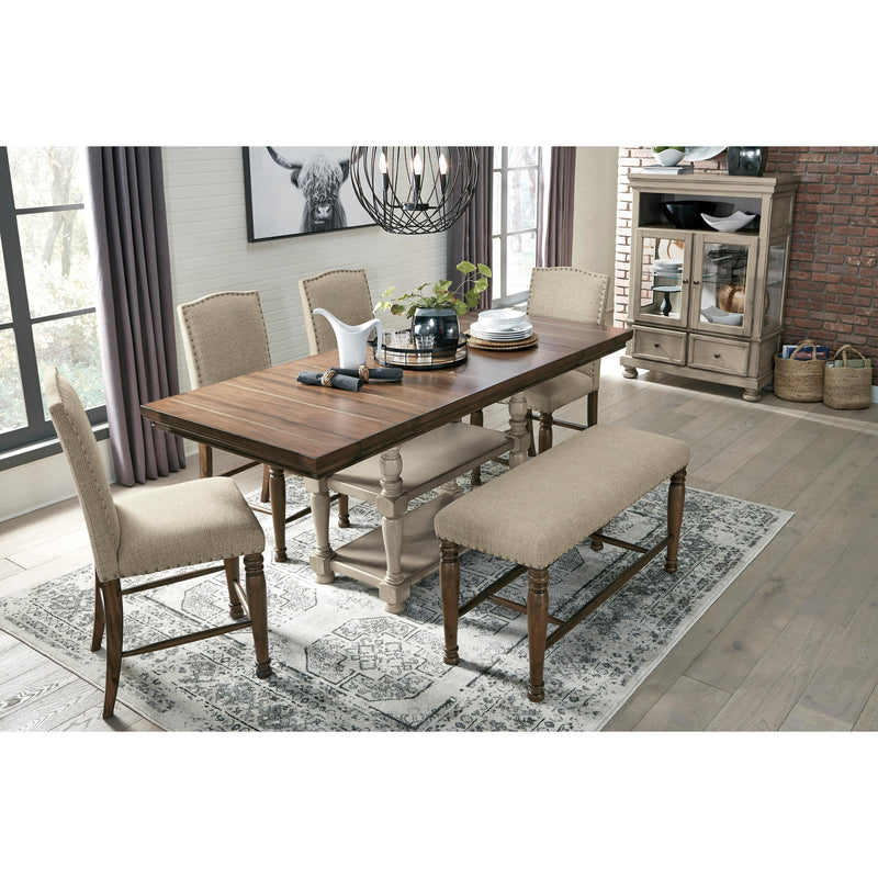 Signature Design by Ashley Lettner Counter Height Dining Table with Pedestal Base D733-32 IMAGE 4