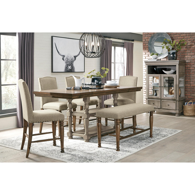 Signature Design by Ashley Lettner Counter Height Dining Table with Pedestal Base D733-32 IMAGE 5
