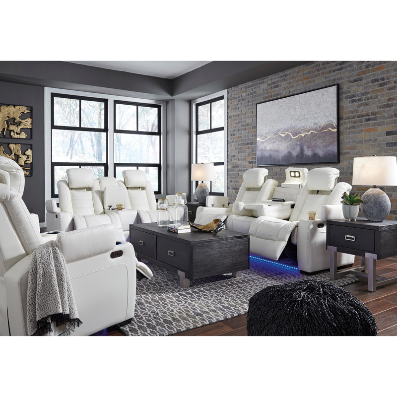 Signature Design by Ashley Party Time Power Reclining Leather Look Loveseat 3700418 IMAGE 20