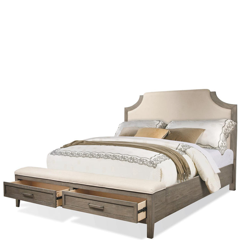 Riverside Furniture Vogue King Upholstered Panel Bed with Storage 46180/46172/46183 IMAGE 3