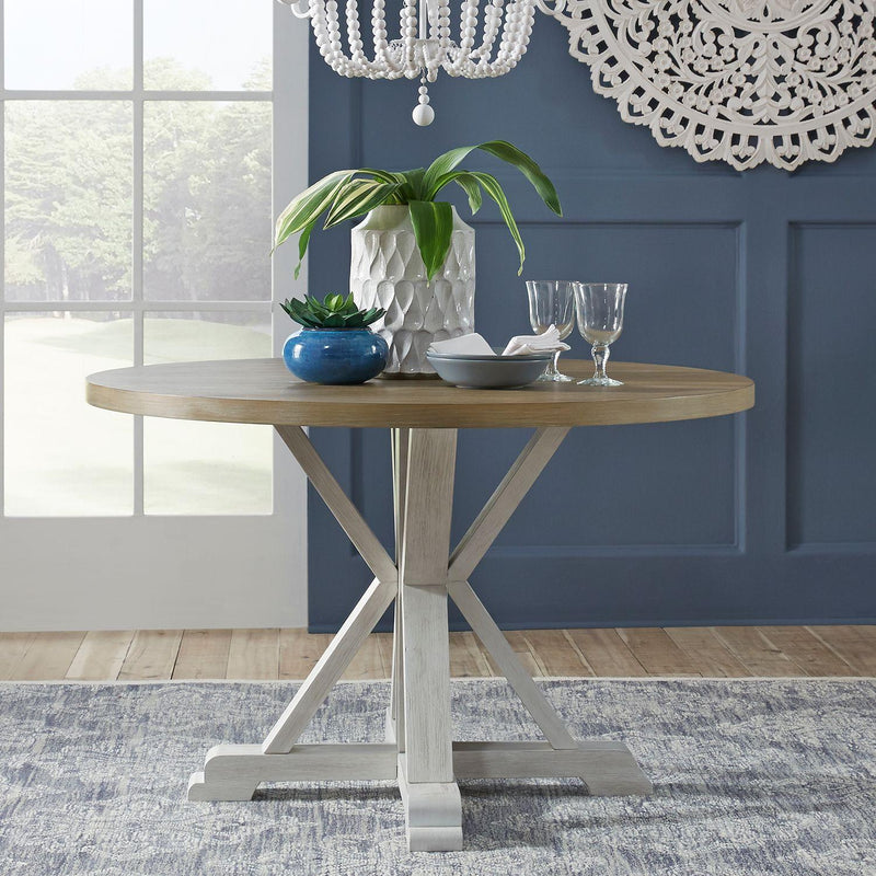 Liberty Furniture Industries Inc. Round Lakeshore Dining Table with Pedestal Base 519WH-T4848 IMAGE 6