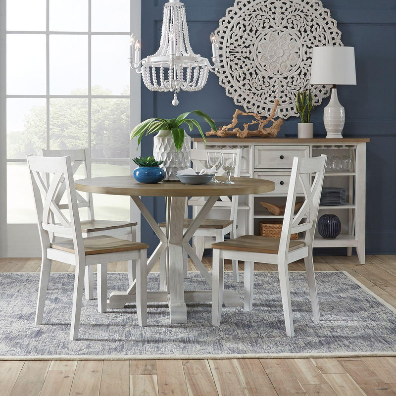 Liberty Furniture Industries Inc. Round Lakeshore Dining Table with Pedestal Base 519WH-T4848 IMAGE 7
