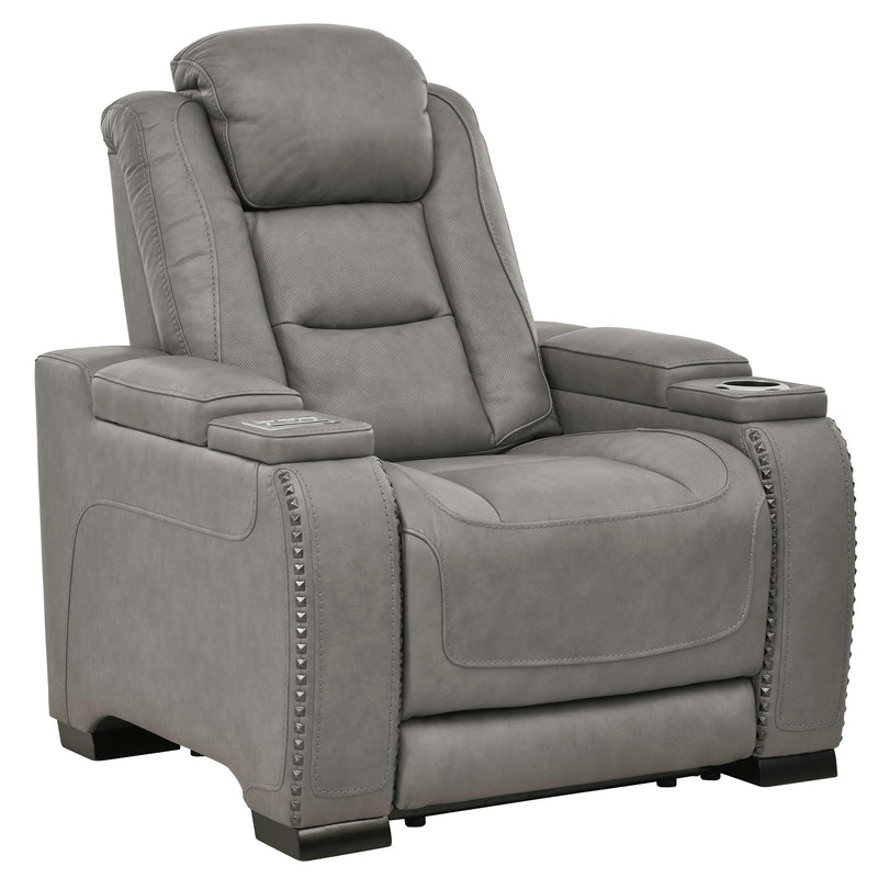 Signature Design by Ashley The Man-Den Power Leather Match Recliner U8530513C IMAGE 1