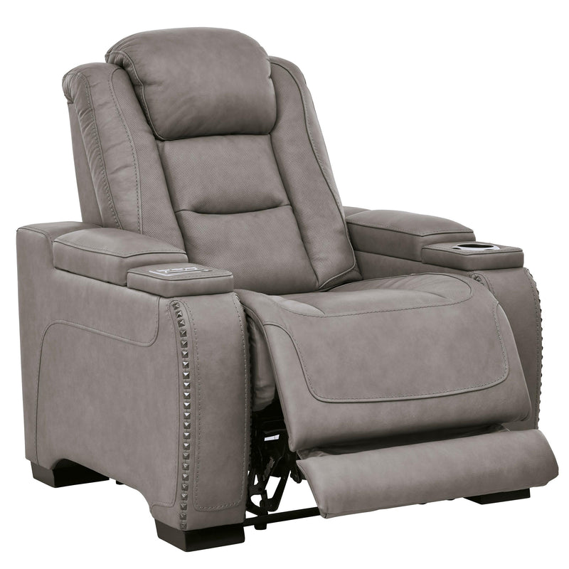 Signature Design by Ashley The Man-Den Power Leather Match Recliner U8530513C IMAGE 2