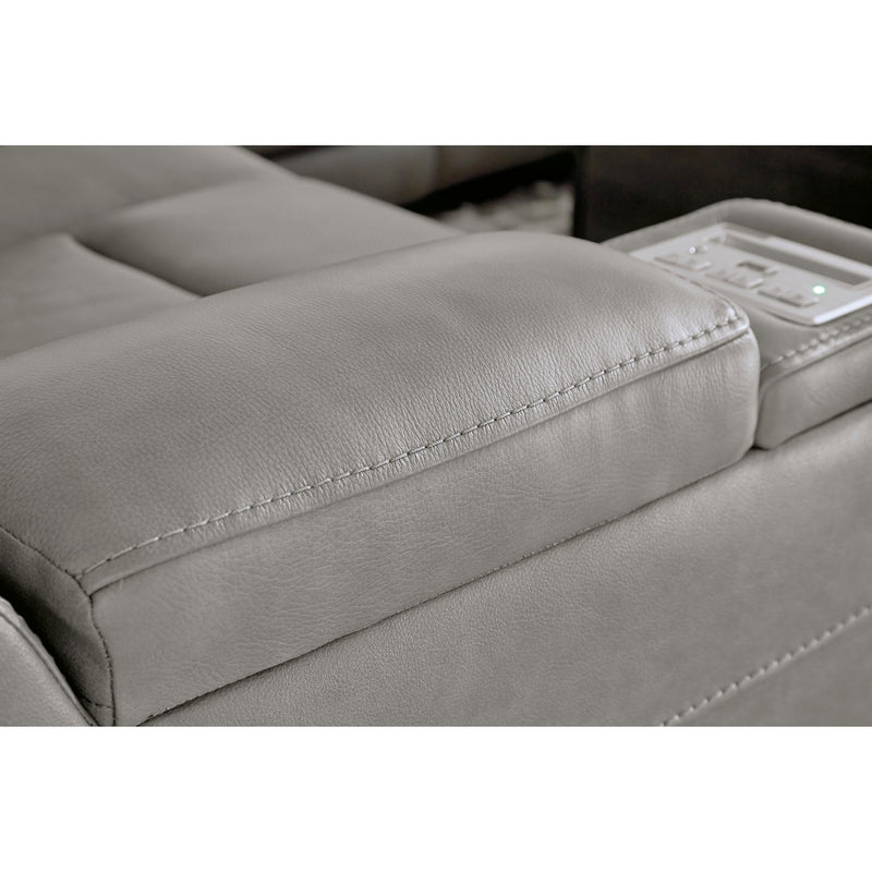 Signature Design by Ashley The Man-Den Power Reclining Leather Match Sofa U8530515C IMAGE 12