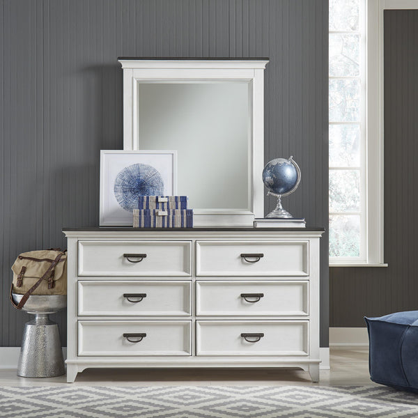 Liberty Furniture Industries Inc. Allyson Park 6-Drawer Kids Dresser with Mirror 417-YBR-DM IMAGE 1
