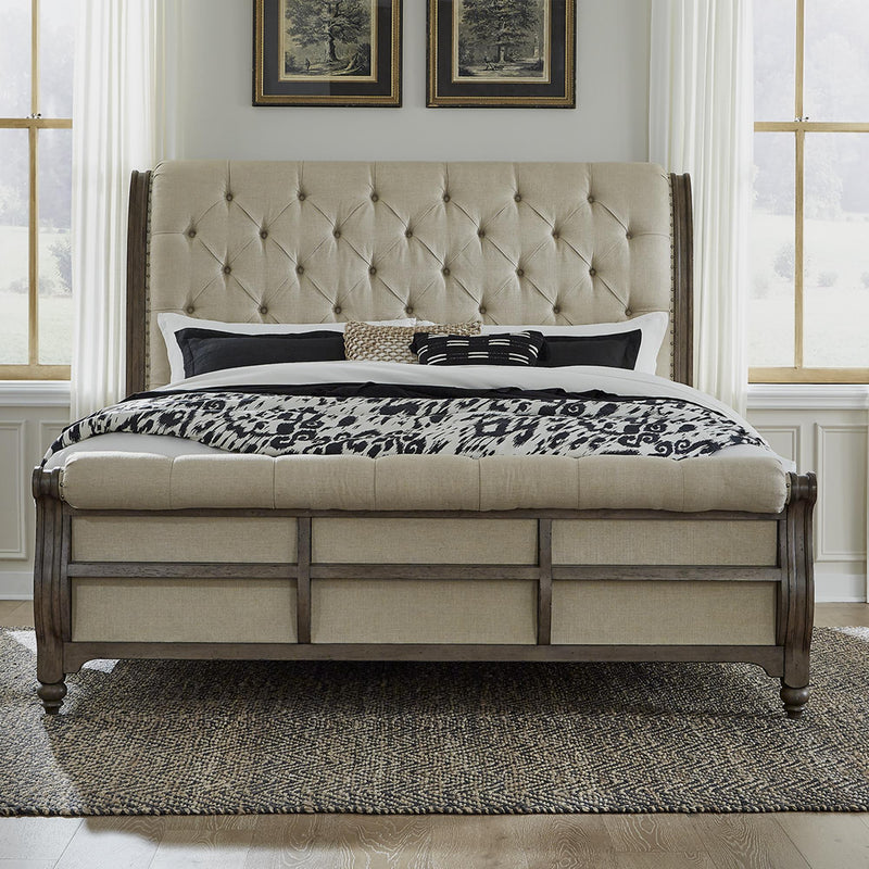 Liberty Furniture Industries Inc. Americana Farmhouse King Upholstered Sleigh Bed 615-BR-KSL IMAGE 1