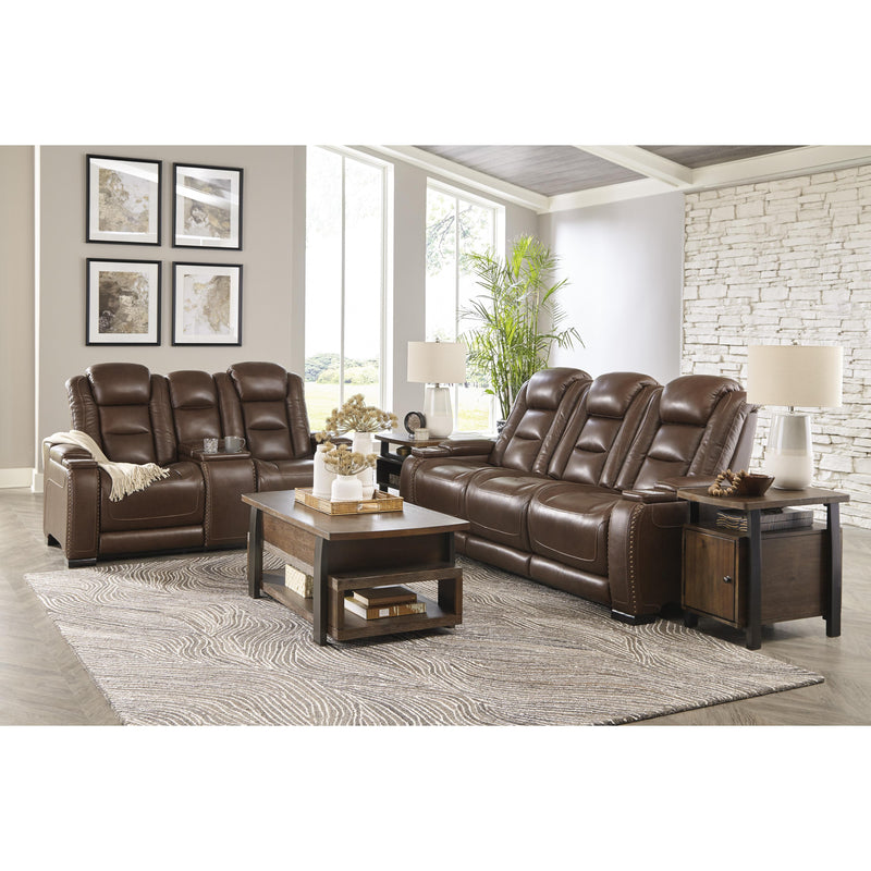Signature Design by Ashley The Man-Den Power Reclining Leather Match Loveseat U8530618 IMAGE 12