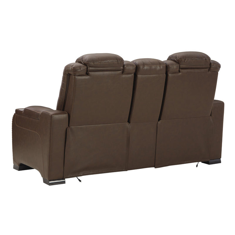 Signature Design by Ashley The Man-Den Power Reclining Leather Match Loveseat U8530618 IMAGE 4
