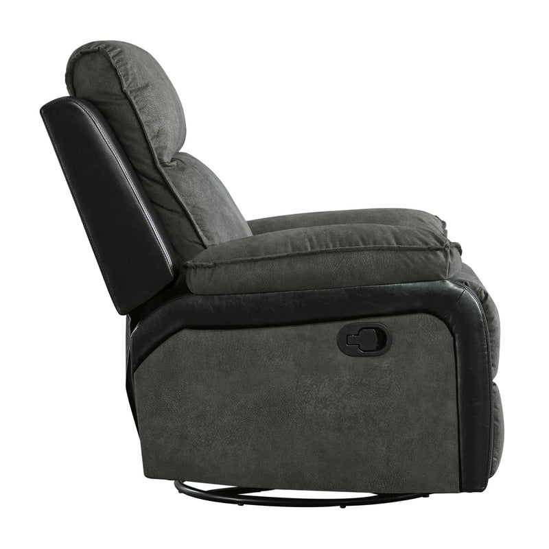 Signature Design by Ashley Woodsway Swivel Glider Leather Look Recliner 6450461 IMAGE 3