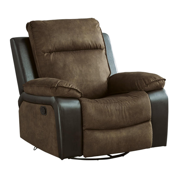 Signature Design by Ashley Woodsway Swivel Glider Leather Look Recliner 6450561 IMAGE 1