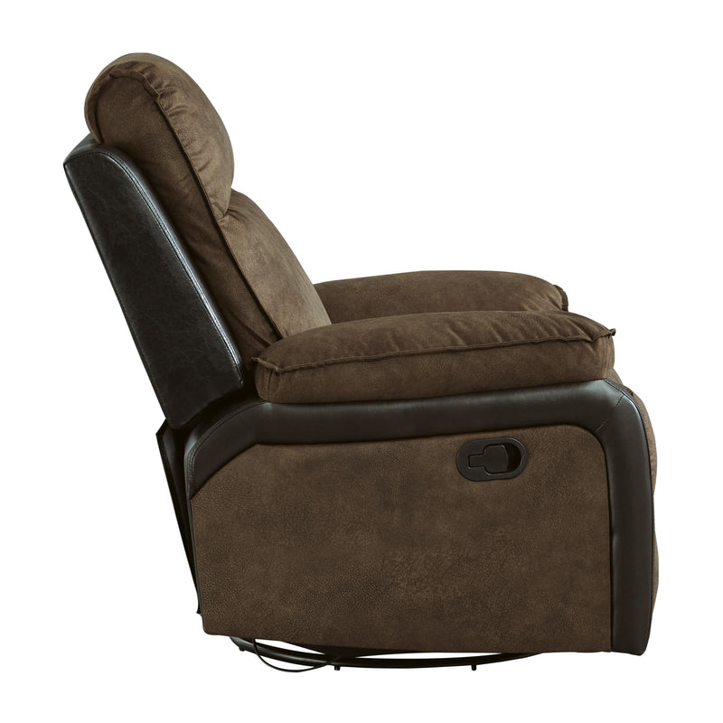 Signature Design by Ashley Woodsway Swivel Glider Leather Look Recliner 6450561 IMAGE 4
